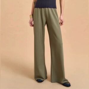 NWOT La Ligne Green Crepe Women's Colby Pants sz S